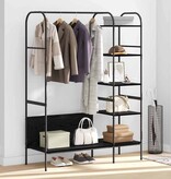 VidaXL Kledingrek met plank Zwart 120 x 44 x 160 cm Bewerkt hout