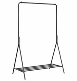 VidaXL Kledingrek met plank met opslag Zwart 100 x 56 x 154 cm Staal