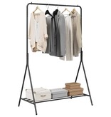 VidaXL Kledingrek met plank met opslag Zwart 100 x 56 x 154 cm Staal