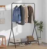 VidaXL Kledingrek met plank met opslag Zwart 100 x 56 x 154 cm Staal
