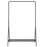 VidaXL Kledingrek met plank met opslag Zwart 100 x 56 x 154 cm Staal