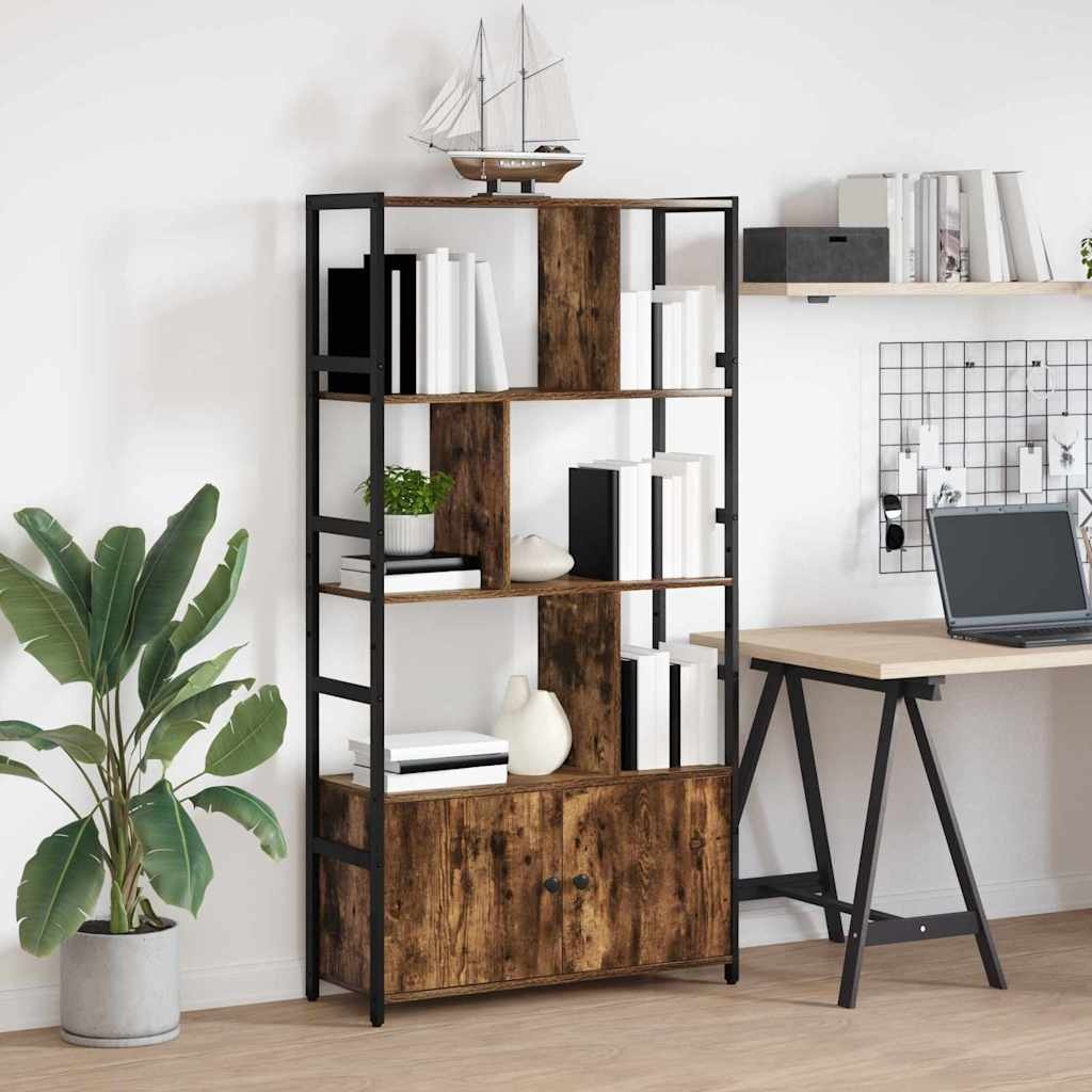 VidaXL Boekenkast Gerookt eiken 80 x 30 x 155,5 cm Bewerkt hout