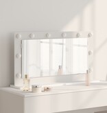 VidaXL Schmink Spiegel Wit 80 x 45 x 18 cm Bewerkt hout en glas