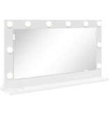 VidaXL Schmink Spiegel Wit 80 x 45 x 18 cm Bewerkt hout en glas