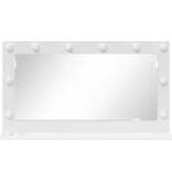 VidaXL Schmink Spiegel Wit 80 x 45 x 18 cm Bewerkt hout en glas