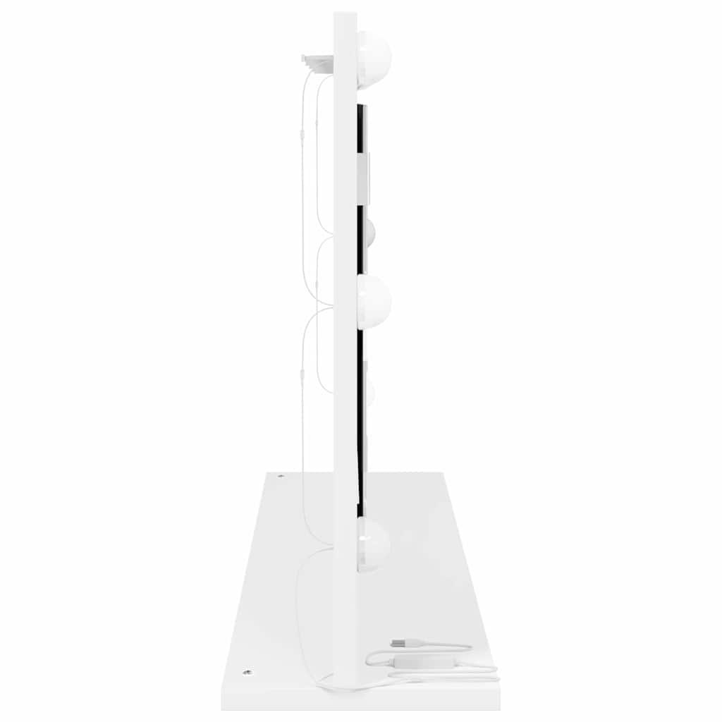 VidaXL Schmink Spiegel Wit 80 x 45 x 18 cm Bewerkt hout en glas