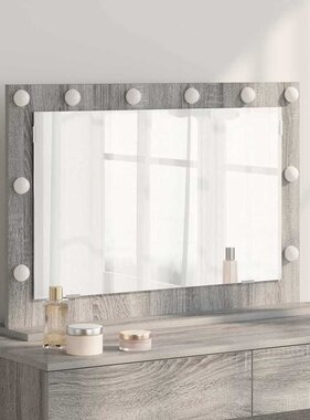 VidaXL Schmink Spiegel met spiegel Grijs Sonoma 80 x 55 x 18 cm