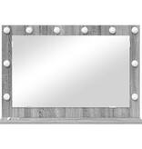 VidaXL Schmink Spiegel met spiegel Grijs Sonoma 80 x 55 x 18 cm