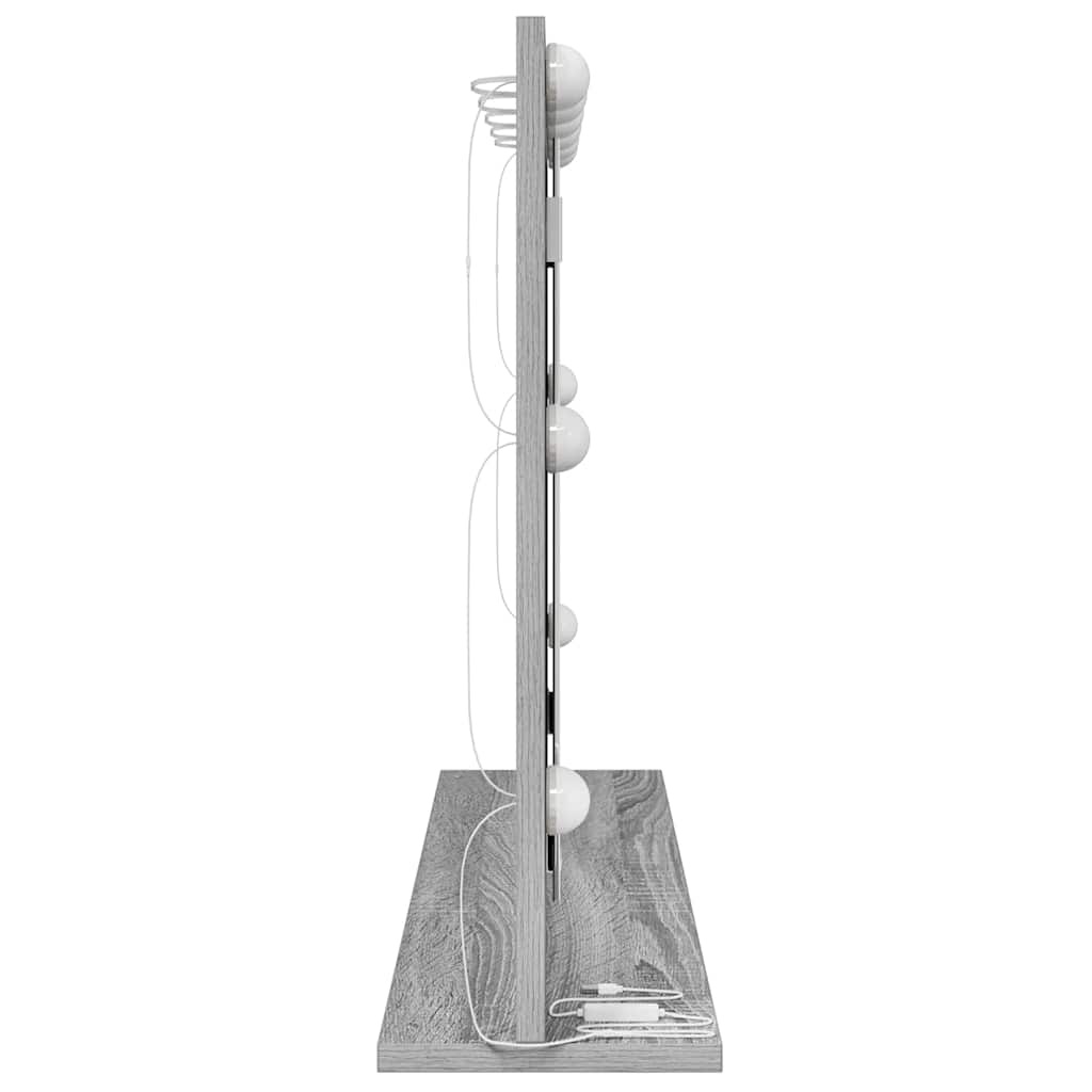 VidaXL Schmink Spiegel met spiegel Grijs Sonoma 80 x 55 x 18 cm