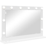 VidaXL Schmink Spiegel Wit 80 x 15 x 18 cm Bewerkt hout en glas