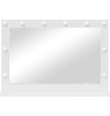 VidaXL Schmink Spiegel Wit 80 x 15 x 18 cm Bewerkt hout en glas