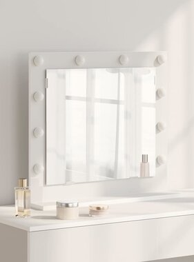 VidaXL Schmink Spiegel Wit 60 x 55 x 18 cm Bewerkt hout en glas