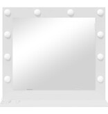 VidaXL Schmink Spiegel Wit 60 x 55 x 18 cm Bewerkt hout en glas