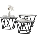 VidaXL Salontafel 3 pcs Grijs sonoma 50 x 50 x 40 cm