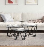 VidaXL Salontafel 3 pcs Grijs sonoma 50 x 50 x 40 cm