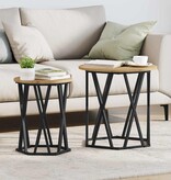 VidaXL Salontafel 2 pcs artisanaal eikenkleurig 50 x 50 x 50 cm