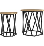 VidaXL Salontafel 2 pcs artisanaal eikenkleurig 50 x 50 x 50 cm