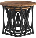 VidaXL Nestbare Bijzettafel 3 pcs Oud hout 53 x 53 x 40 cm