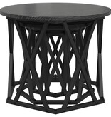 VidaXL Nestbare Bijzettafel 3 pcs Zwart eiken 53 x 53 x 40 cm