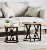 VidaXL Bijzettafel 2 pcs artisanaal eikenkleurig 50 x 50 x 40 cm