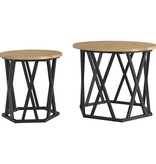 VidaXL Bijzettafel 2 pcs artisanaal eikenkleurig 50 x 50 x 40 cm