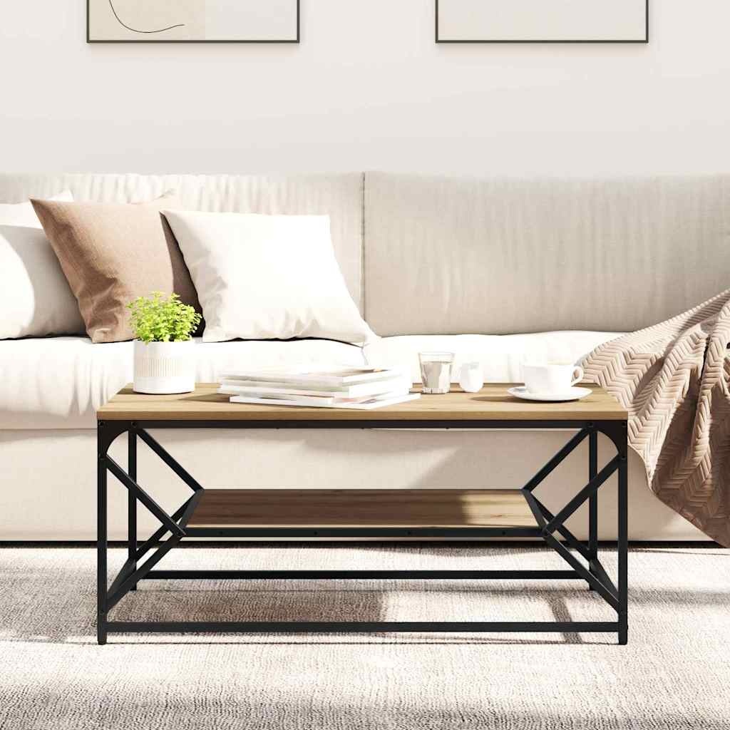 VidaXL Salontafel artisanaal eikenkleurig 90 x 50 x 40 cm