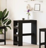 VidaXL Bartafel met rekken Zwarte eik 90x40x103,5 cm bewerkt hout