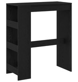 VidaXL Bartafel met rekken Zwarte eik 90x40x103,5 cm bewerkt hout