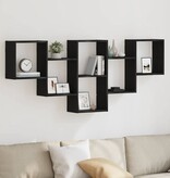 VidaXL Wandplank Zwart Eiken 159x18x66 cm Bewerkt Hout