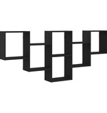 VidaXL Wandplank Zwart Eiken 159x18x66 cm Bewerkt Hout