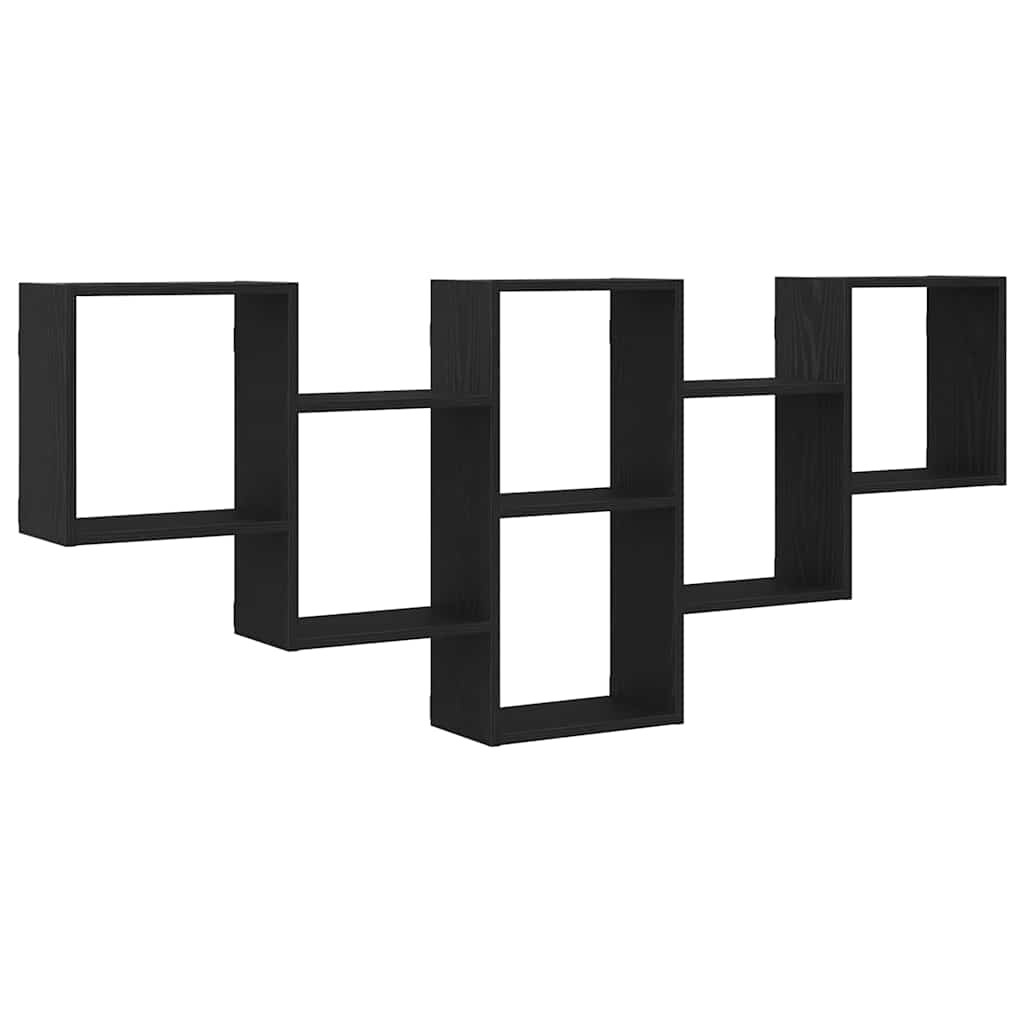 VidaXL Wandplank Zwart Eiken 159x18x66 cm Bewerkt Hout