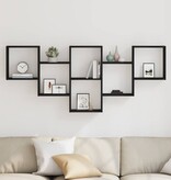 VidaXL Wandplank Zwart Eiken 159x18x66 cm Bewerkt Hout