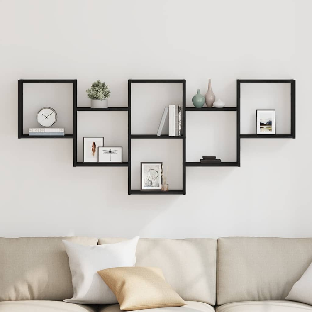 VidaXL Wandplank Zwart Eiken 159x18x66 cm Bewerkt Hout