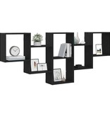 VidaXL Wandplank Zwart Eiken 159x18x66 cm Bewerkt Hout