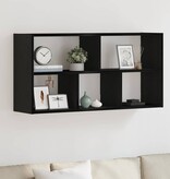 VidaXL Wandplank Zwart Eiken 100x25x50 cm Bewerkt Hout