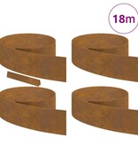 VidaXL Tuin Grasperkafwerking 4 pcs Roestig 450 x 20 cm Cortenstaal