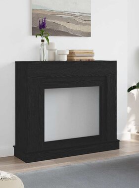 VidaXL Haardombouw 100x30x87,5 cm spaanplaat zwart eikenkleurig