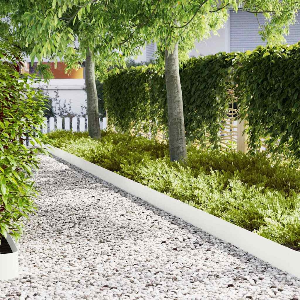 VidaXL Gazonranden 20 pcs Wit 100 x 0.5 x 20 cm Staal