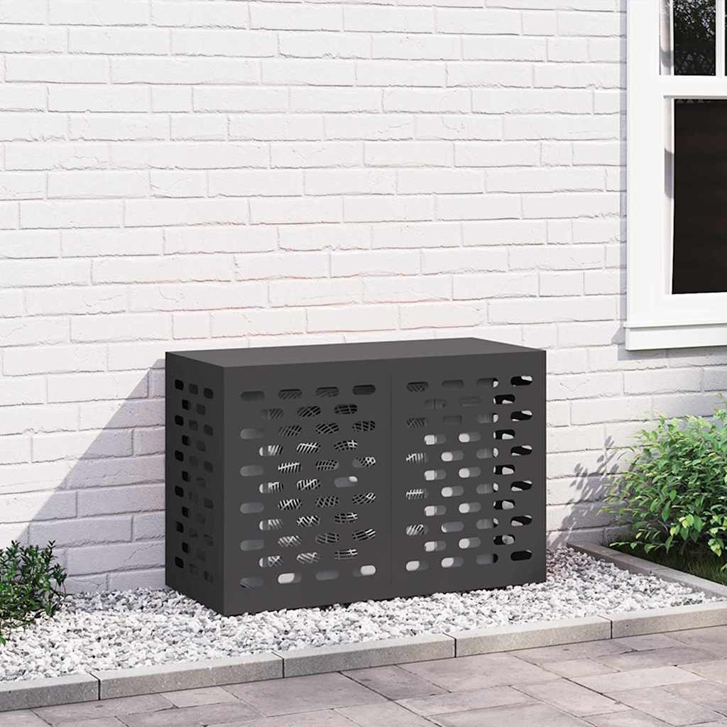 VidaXL Airconditioner hoes Zwart 90 x 40 x 60 cm Staal