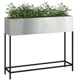 VidaXL Verhoogde Tuin Plantbak Zilver 100 x 26 x 82 cm