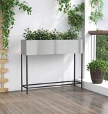 VidaXL Verhoogde Tuin Plantbak Zilver 100 x 26 x 82 cm