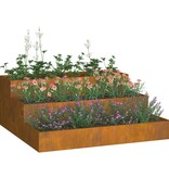 VidaXL Tuin Bloempot Roestig 90 x 90 x 35 cm Cortenstaal