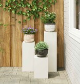 VidaXL Plantenkasten 3 pcs Wit 24 x 24 x 75 cm Staal