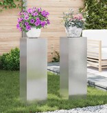 VidaXL Plantenkasten 2 pcs Zilver 24 x 24 x 75 cm Roestvrij staal