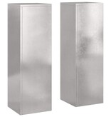 VidaXL Plantenkasten 2 pcs Zilver 24 x 24 x 75 cm Roestvrij staal