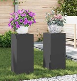 VidaXL Plantenkasten 2 pcs Zwart 24 x 24 x 55 cm Staal
