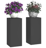 VidaXL Plantenkasten 2 pcs Zwart 24 x 24 x 55 cm Staal