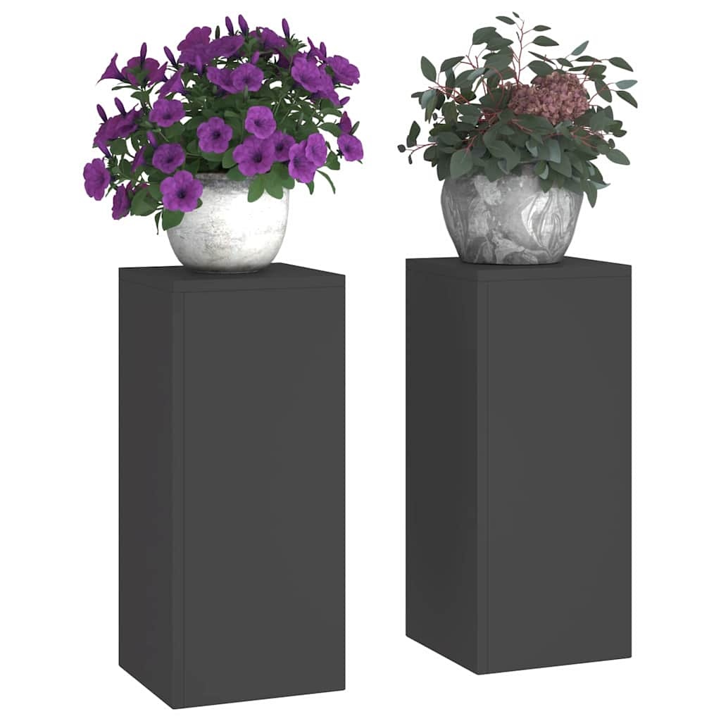 VidaXL Plantenkasten 2 pcs Zwart 24 x 24 x 55 cm Staal
