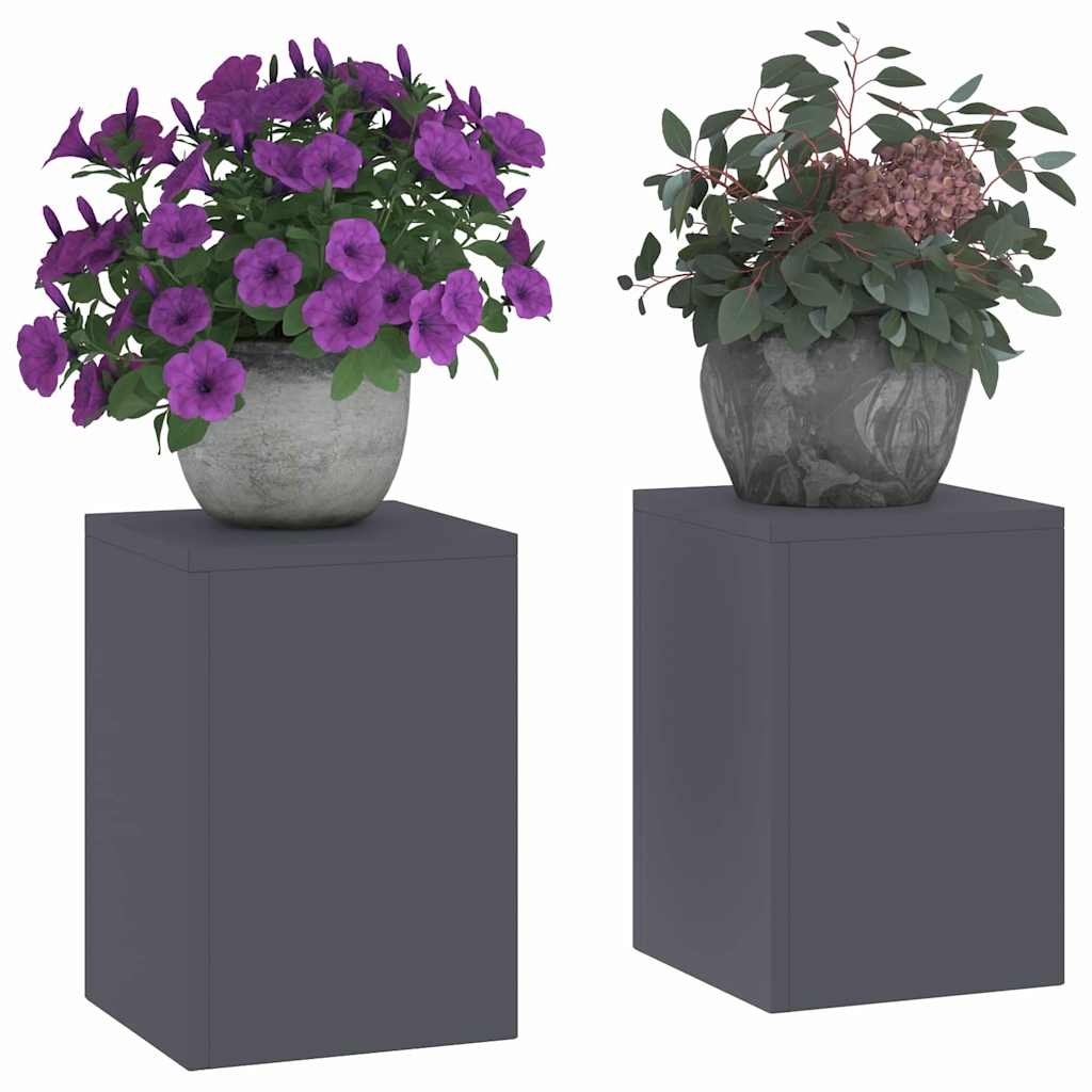 VidaXL Plantenkasten 2 pcs Antraciet 24 x 24 x 35 cm Staal
