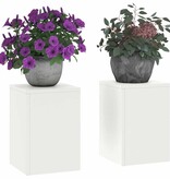 VidaXL Plantenkasten 2 pcs Wit 24 x 24 x 35 cm Staal